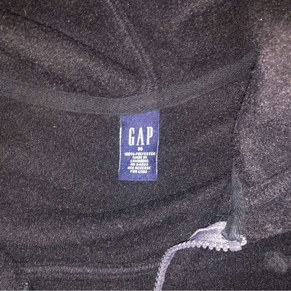 Y2K GAP Fleece Black Zip up Vest with Pockets and hood Size Medium - Picture 10 of 10